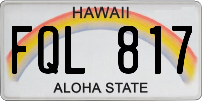 HI license plate FQL817