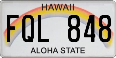 HI license plate FQL848