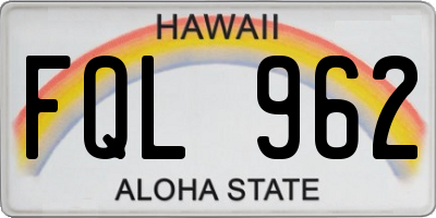 HI license plate FQL962