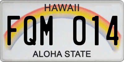 HI license plate FQM014