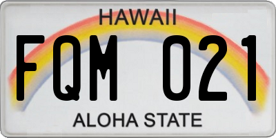 HI license plate FQM021