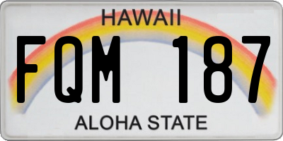 HI license plate FQM187
