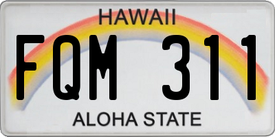 HI license plate FQM311
