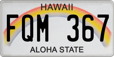 HI license plate FQM367