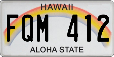 HI license plate FQM412