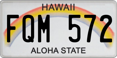 HI license plate FQM572