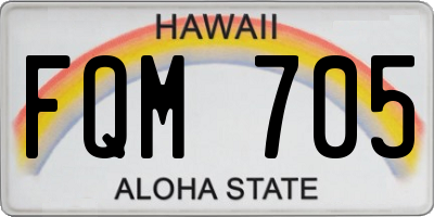 HI license plate FQM705