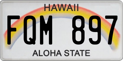HI license plate FQM897