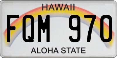 HI license plate FQM970