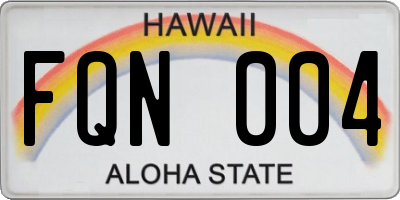 HI license plate FQN004