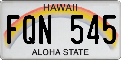 HI license plate FQN545