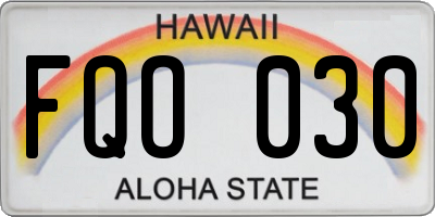 HI license plate FQO030