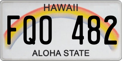 HI license plate FQO482