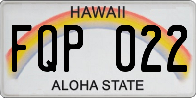 HI license plate FQP022