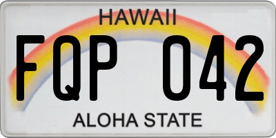 HI license plate FQP042