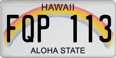 HI license plate FQP113