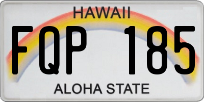 HI license plate FQP185