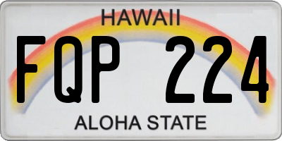 HI license plate FQP224