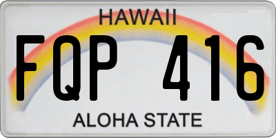 HI license plate FQP416