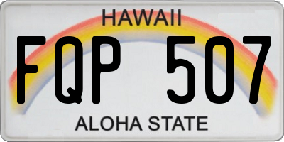 HI license plate FQP507
