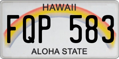 HI license plate FQP583