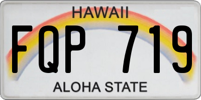 HI license plate FQP719