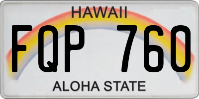 HI license plate FQP760