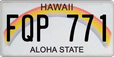HI license plate FQP771