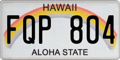 HI license plate FQP804