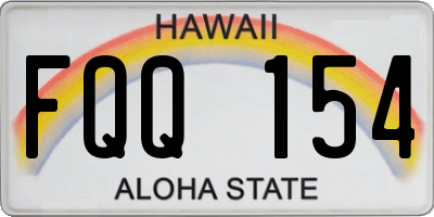 HI license plate FQQ154