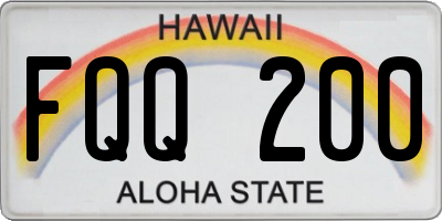 HI license plate FQQ200