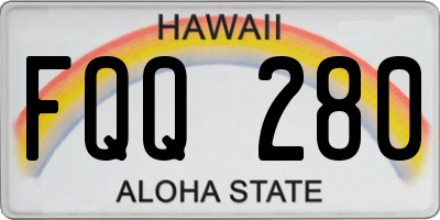 HI license plate FQQ280