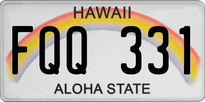 HI license plate FQQ331