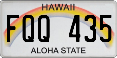 HI license plate FQQ435