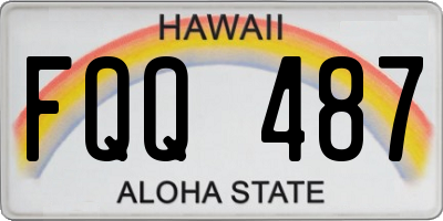 HI license plate FQQ487