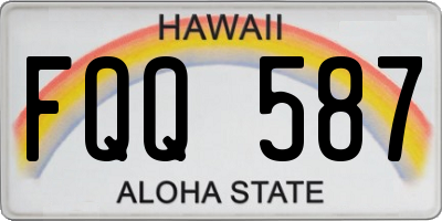 HI license plate FQQ587