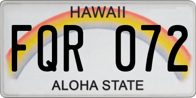 HI license plate FQR072