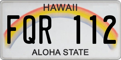 HI license plate FQR112