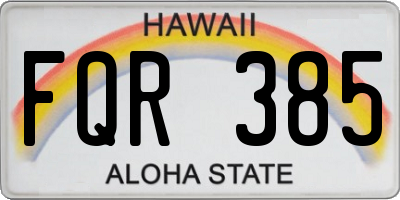 HI license plate FQR385