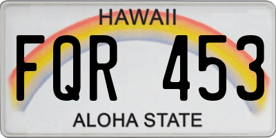 HI license plate FQR453