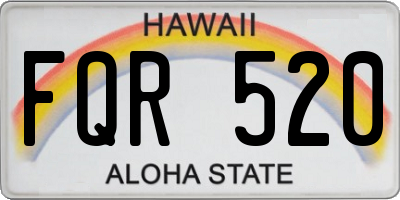 HI license plate FQR520
