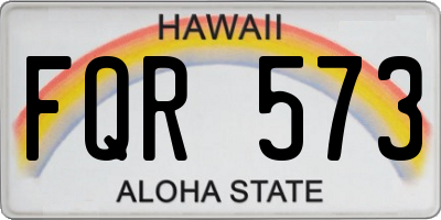 HI license plate FQR573