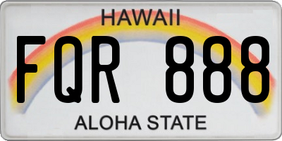 HI license plate FQR888