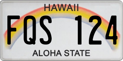 HI license plate FQS124