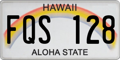 HI license plate FQS128