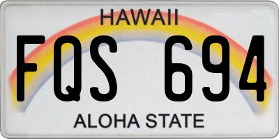 HI license plate FQS694