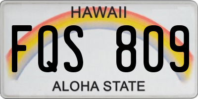 HI license plate FQS809