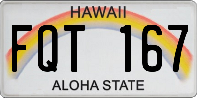 HI license plate FQT167
