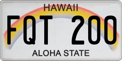 HI license plate FQT200