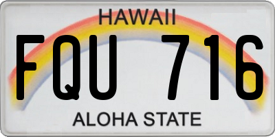HI license plate FQU716